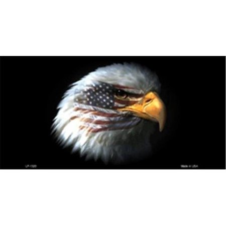 POWERHOUSE American Flag with Eagle on Black Background License Plates Tags PO125640